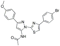 N-[1-[4-(4-BROMOPHENYL)-1,3-THIAZOL-2-YL]-3-(4-METHOXYPHENYL)-1H-PYRAZOL-5-YL]ACETAMIDE Struktur