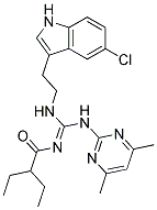 N-[2-(5-CHLORO-1H-INDOL-3-YL)ETHYL]-N'-(4,6-DIMETHYL-2-PYRIMIDINYL)-N'-(2-ETHYLBUTANOYL)GUANIDINE Struktur