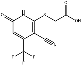 [[3-CYANO-6-OXO-4-(TRIFLUOROMETHYL)-1,6-DIHYDROPYRIDIN-2-YL]THIO]ACETIC ACID Struktur