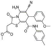 METHYL 2-(5-AMINO-6-CYANO-7-(3-METHOXYPHENYL)-3-OXO-8-(P-TOLYLCARBAMOYL)-3,7-DIHYDRO-2H-THIAZOLO[3,2-A]PYRIDIN-2-YL)ACETATE Struktur