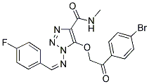 5-[2-(4-BROMOPHENYL)-2-OXOETHOXY]-1-{[(1Z)-(4-FLUOROPHENYL)METHYLENE]AMINO}-N-METHYL-1H-1,2,3-TRIAZOLE-4-CARBOXAMIDE Struktur