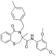 N-(2,4-DIMETHOXYPHENYL)-3-METHYL-4-(4-METHYLBENZYL)-5-OXO-2,3,4,5-TETRAHYDRO-1,4-BENZOTHIAZEPINE-3-CARBOXAMIDE Struktur