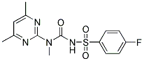 N-{[(4,6-DIMETHYLPYRIMIDIN-2-YL)(METHYL)AMINO]CARBONYL}-4-FLUOROBENZENESULFONAMIDE Struktur