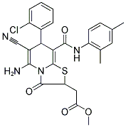 METHYL 2-(5-AMINO-7-(2-CHLOROPHENYL)-6-CYANO-8-(2,4-DIMETHYLPHENYLCARBAMOYL)-3-OXO-3,7-DIHYDRO-2H-THIAZOLO[3,2-A]PYRIDIN-2-YL)ACETATE Struktur