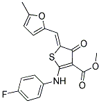 METHYL (5Z)-2-[(4-FLUOROPHENYL)AMINO]-5-[(5-METHYL-2-FURYL)METHYLENE]-4-OXO-4,5-DIHYDROTHIOPHENE-3-CARBOXYLATE Struktur