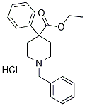 1-BENZYL-4-PHENYL-4-PIPERIDINECARBOXYLIC ACID ETHYL ESTER HYDROCHLORIDE Struktur