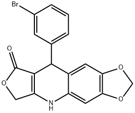 9-(3-BROMOPHENYL)-6,9-DIHYDRO[1,3]DIOXOLO[4,5-G]FURO[3,4-B]QUINOLIN-8(5H)-ONE Struktur