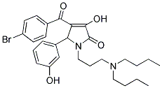 4-(4-BROMOBENZOYL)-1-(3-(DIBUTYLAMINO)PROPYL)-3-HYDROXY-5-(3-HYDROXYPHENYL)-1H-PYRROL-2(5H)-ONE Struktur