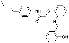 N-(4-BUTYLPHENYL)-2-[(2-([(E)-(2-HYDROXYPHENYL)METHYLIDENE]AMINO)PHENYL)SULFANYL]ACETAMIDE Struktur