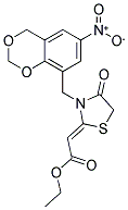 ETHYL (2Z)-[3-[(6-NITRO-4H-1,3-BENZODIOXIN-8-YL)METHYL]-4-OXO-1,3-THIAZOLIDIN-2-YLIDENE]ACETATE Struktur