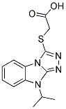 (9-ISOPROPYL-9H-BENZO[4,5]IMIDAZO[2,1-C][1,2,4]TRIAZOL-3-YLSULFANYL)-ACETIC ACID Struktur