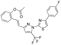 2-{(E)-2-[1-[4-(4-FLUOROPHENYL)-1,3-THIAZOL-2-YL]-5-(TRIFLUOROMETHYL)-1H-PYRAZOL-3-YL]VINYL}PHENYL ACETATE Struktur