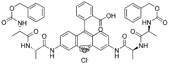 RHODAMINE 110, BIS-(CBZ-L-ALANYL-L-ALANINE AMIDE) Struktur