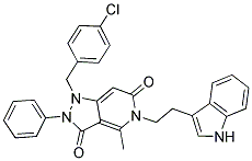 5-(2-(1H-INDOL-3-YL)ETHYL)-1-(4-CHLOROBENZYL)-4-METHYL-2-PHENYL-1,2-DIHYDRO-5H-PYRAZOLO[4,3-C]PYRIDINE-3,6-DIONE Struktur