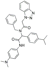 2-(2-(1H-BENZO[D][1,2,3]TRIAZOL-1-YL)-N-BENZYLACETAMIDO)-N-(4-(DIMETHYLAMINO)PHENYL)-2-(4-ISOPROPYLPHENYL)ACETAMIDE Struktur