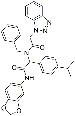 2-(2-(1H-BENZO[D][1,2,3]TRIAZOL-1-YL)-N-BENZYLACETAMIDO)-N-(BENZO[D][1,3]DIOXOL-5-YL)-2-(4-ISOPROPYLPHENYL)ACETAMIDE Struktur