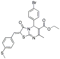 (Z)-ETHYL 5-(4-BROMOPHENYL)-7-METHYL-2-(4-(METHYLTHIO)BENZYLIDENE)-3-OXO-3,5-DIHYDRO-2H-THIAZOLO[3,2-A]PYRIMIDINE-6-CARBOXYLATE Struktur