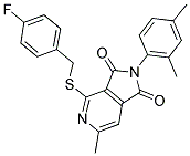 2-(2,4-DIMETHYLPHENYL)-4-[(4-FLUOROBENZYL)THIO]-6-METHYL-1H-PYRROLO[3,4-C]PYRIDINE-1,3(2H)-DIONE Struktur