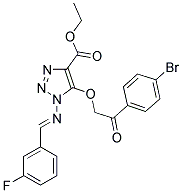 ETHYL 5-[2-(4-BROMOPHENYL)-2-OXOETHOXY]-1-{[(1E)-(3-FLUOROPHENYL)METHYLENE]AMINO}-1H-1,2,3-TRIAZOLE-4-CARBOXYLATE Struktur