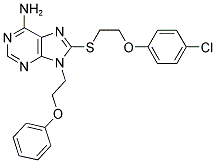 8-[2-(4-CHLORO-PHENOXY)-ETHYLSULFANYL]-9-(2-PHENOXY-ETHYL)-9H-PURIN-6-YLAMINE Struktur