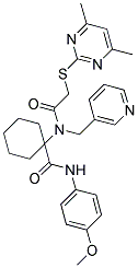 1-(2-(4,6-DIMETHYLPYRIMIDIN-2-YLTHIO)-N-(PYRIDIN-3-YLMETHYL)ACETAMIDO)-N-(4-METHOXYPHENYL)CYCLOHEXANECARBOXAMIDE Struktur