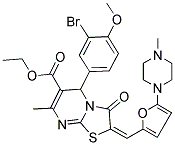 (E)-ETHYL 5-(3-BROMO-4-METHOXYPHENYL)-7-METHYL-2-((5-(4-METHYLPIPERAZIN-1-YL)FURAN-2-YL)METHYLENE)-3-OXO-3,5-DIHYDRO-2H-THIAZOLO[3,2-A]PYRIMIDINE-6-CARBOXYLATE Struktur