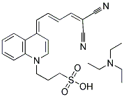 N,N-DIETHYL-1-ETHANAMINIUM 3-[4-[(E,2E)-5-CYANO-6-NITRILO-2,4-HEXADIENYLIDENE]-1(4H)-QUINOLINYL]-1-PROPANESULFONATE Struktur