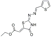 ETHYL (2Z)-{(2E)-4-OXO-2-[(2E)-(THIEN-2-YLMETHYLENE)HYDRAZONO]-1,3-THIAZOLIDIN-5-YLIDENE}ACETATE Struktur