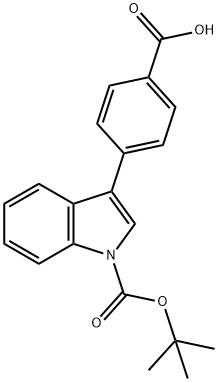 3-(4-CARBOXY-PHENYL)-INDOLE-1-CARBOXYLIC ACID TERT-BUTYL ESTER Struktur