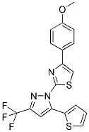 4-(4-METHOXYPHENYL)-2-[5-THIEN-2-YL-3-(TRIFLUOROMETHYL)-1H-PYRAZOL-1-YL]-1,3-THIAZOLE Struktur