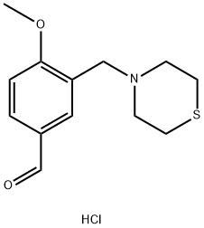 4-METHOXY-3-THIOMORPHOLIN-4-YLMETHYLBENZALDEHYDE HYDROCHLORIDE Struktur