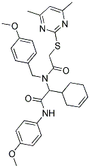 2-(CYCLOHEX-3-ENYL)-2-(2-(4,6-DIMETHYLPYRIMIDIN-2-YLTHIO)-N-(4-METHOXYBENZYL)ACETAMIDO)-N-(4-METHOXYPHENYL)ACETAMIDE Struktur