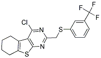 4-CHLORO-2-(([3-(TRIFLUOROMETHYL)PHENYL]THIO)METHYL)-5,6,7,8-TETRAHYDRO[1]BENZOTHIENO[2,3-D]PYRIMIDINE Struktur