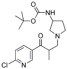 3-(3-N-BOC-AMINO-PYRROLIDIN-1-YL)-1-(6-CHLORO-PYRIDIN-3-YL)-2-METHYL-PROPAN-1-ONE Struktur