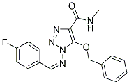 5-(BENZYLOXY)-1-{[(1Z)-(4-FLUOROPHENYL)METHYLENE]AMINO}-N-METHYL-1H-1,2,3-TRIAZOLE-4-CARBOXAMIDE Struktur