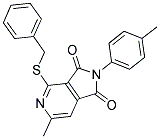 4-(BENZYLTHIO)-6-METHYL-2-(4-METHYLPHENYL)-1H-PYRROLO[3,4-C]PYRIDINE-1,3(2H)-DIONE Struktur