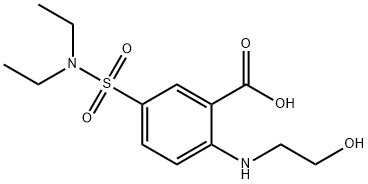 5-[(DIETHYLAMINO)SULFONYL]-2-[(2-HYDROXYETHYL)AMINO]BENZOIC ACID Struktur