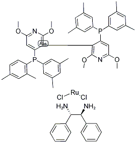 DICHLORO[(S)-(-)-2,2',6,6'-TETRAMETHOXY-4,4'-BIS(DI(3,5-XYLYL)PHOSPHINO)-3,3'-BIPYRIDINE][(1S,2S)-(-)-1,2-DIPHENYLETHYLENEDIAMINE]RUTHENIUM (II) Struktur