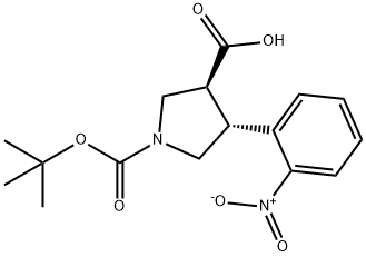 BOC-(TRANS)-4-(2-NITRO-PHENYL)-PYRROLIDINE-3-CARBOXYLIC ACID Struktur