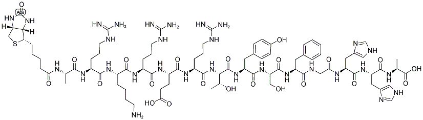 AKT/PKB/RAC-PROTEIN KINASE SUBSTRATE [ARKRERTYSFGHHA], BIOTINYLATED Struktur