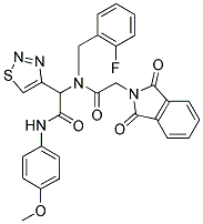 2-(1,3-DIOXOISOINDOLIN-2-YL)-N-(2-FLUOROBENZYL)-N-(2-(4-METHOXYPHENYLAMINO)-2-OXO-1-(1,2,3-THIADIAZOL-4-YL)ETHYL)ACETAMIDE Struktur