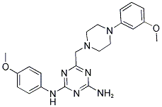 N2-(4-METHOXYPHENYL)-6-((4-(3-METHOXYPHENYL)PIPERAZIN-1-YL)METHYL)-1,3,5-TRIAZINE-2,4-DIAMINE Struktur