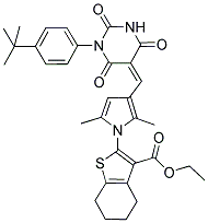 (Z)-ETHYL 2-(3-((3-(4-TERT-BUTYLPHENYL)-2,4,6-TRIOXO-TETRAHYDROPYRIMIDIN-5(6H)-YLIDENE)METHYL)-2,5-DIMETHYL-1H-PYRROL-1-YL)-4,5,6,7-TETRAHYDROBENZO[B]THIOPHENE-3-CARBOXYLATE Struktur