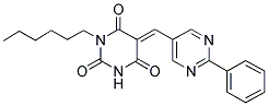 (5E)-1-HEXYL-5-[(2-PHENYLPYRIMIDIN-5-YL)METHYLENE]PYRIMIDINE-2,4,6(1H,3H,5H)-TRIONE Struktur