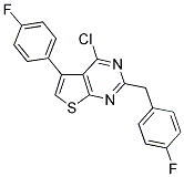 4-CHLORO-2-(4-FLUOROBENZYL)-5-(4-FLUOROPHENYL)THIENO[2,3-D]PYRIMIDINE Struktur