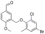 3-[(4-BROMO-2-CHLORO-6-METHYLPHENOXY)METHYL]-4-METHOXYBENZALDEHYDE Struktur