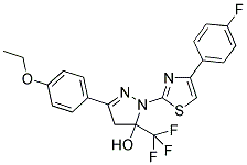 3-(4-ETHOXYPHENYL)-1-[4-(4-FLUOROPHENYL)-1,3-THIAZOL-2-YL]-5-(TRIFLUOROMETHYL)-4,5-DIHYDRO-1H-PYRAZOL-5-OL Struktur