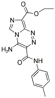 ETHYL 4-AMINO-3-{[(4-METHYLPHENYL)AMINO]CARBONYL}IMIDAZO[5,1-C][1,2,4]TRIAZINE-8-CARBOXYLATE Struktur