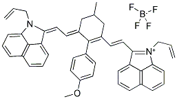 1-ALLYL-2-((E)-2-[3-((E)-2-[1-ALLYLBENZO[CD]INDOL-2(1H)-YLIDENE]ETHYLIDENE)-2-(4-METHOXYPHENYL)-5-METHYL-1-CYCLOHEXEN-1-YL]ETHENYL)BENZO[CD]INDOLIUM TETRAFLUOROBORATE Struktur