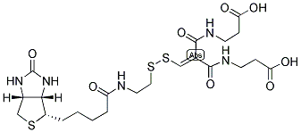 BIOTINYLAMIDOETHYL]-DITHIOMETHYLENEMALONIC ACID BIS(3-AMINOPROPIONIC ACID) Struktur